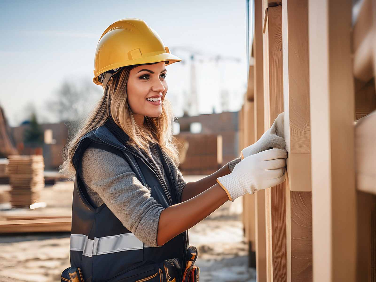 Bauteam auf einer Baustelle